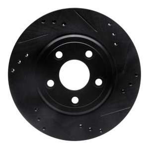 Ford Thunderbird Brake Rotor (1) - Rear Right - DFC - Drilled & Slotted - Black - `00-`06