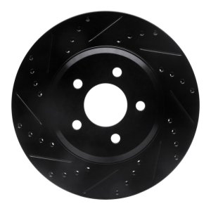 Ford Mustang Brake Rotor (1) - Front Left - DFC - Drilled & Slotted - Black - `05-`14 Ford Mustang Brake Rotor (1) - Front Left - DFC - Drilled & Slotted - Black - `05-`14