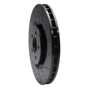 Ford Mustang Brake Rotor (1) - Front Right - DFC - Drilled & Slotted - Black - `07-`14