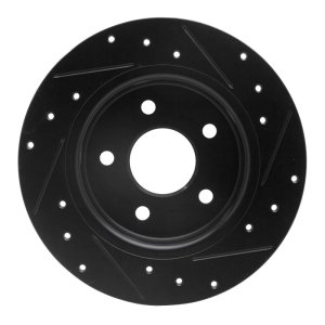 Ford Focus Brake Rotor (1) - Rear Left - DFC - Drilled & Slotted - Black - `12-`18