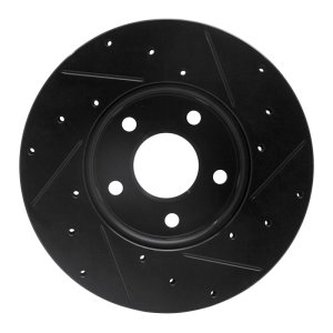 Ford Focus Brake Rotor (1) - Front Left - DFC - Drilled & Slotted - Black - `12-`18