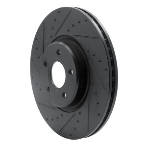 Ford Focus Brake Rotor (1) - Front Left - DFC - Drilled & Slotted - Black - `04-`19