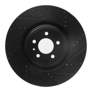 Ford Mustang Brake Rotor (1) - Front Right - DFC - Drilled & Slotted - Black - `13-`14 Ford Mustang Brake Rotor (1) - Front Right - DFC - Drilled & Slotted - Black - `13-`14