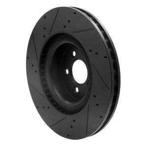 Ford Mustang Brake Rotor (1) - Front Right - DFC - Drilled & Slotted - Black - `15-`23