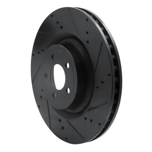 Ford Mustang Brake Rotor (1) - Front Right - DFC - Drilled & Slotted - Black - `15-`23