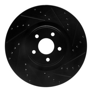 Ford Focus Brake Rotor (1) - Front Right - DFC - Drilled & Slotted - Black - `14-`19