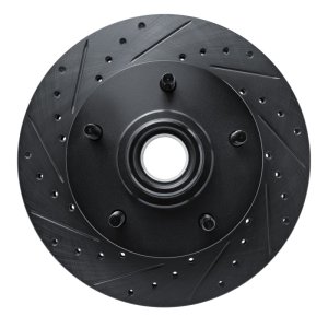 Ford E-150 Econoline Brake Rotor (1) - Front Left - DFC - Drilled & Slotted - Black - `94-`01