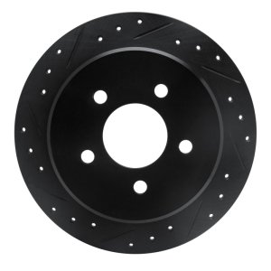 Ford Explorer Sport Brake Rotor (1) - Rear Left - DFC - Drilled & Slotted - Black - `95-`02