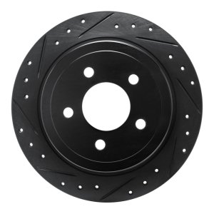 Ford Explorer Sport Brake Rotor (1) - Rear Left - DFC - Drilled & Slotted - Black - `03-`05