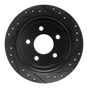 Ford Explorer Sport Brake Rotor (1) - Rear Right - DFC - Drilled & Slotted - Black - `03-`05