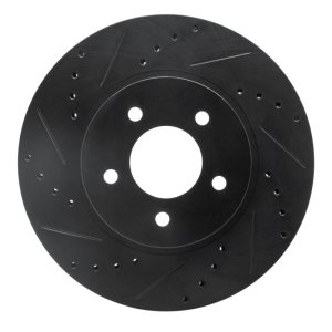 Ford Escape Brake Rotor (1) - Front Left - DFC - Drilled & Slotted - Black - `05-`12