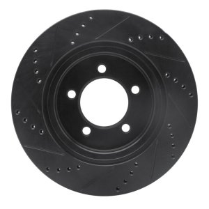 Ford Explorer Brake Rotor (1) - Front Right - DFC - Drilled & Slotted - Black - `06-`10