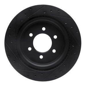Ford F-150 Brake Rotor (1) - Rear Right - DFC - Drilled & Slotted, Premium G3000/G11H18 Iron Castings - Black - `21-`25 Ford F-150 Brake Rotor (1) - Rear Right - DFC - Drilled & Slotted, Premium G3000/G11H18 Iron Castings - Black - `21-`25