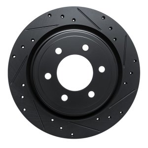 Ford F-150 Brake Rotor (1) - Rear Right - DFC - Drilled & Slotted - Black - `21-`25