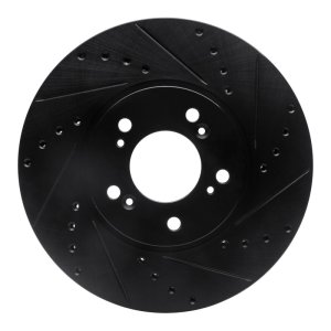 Acura RL Brake Rotor (1) - Front Right - DFC - Drilled & Slotted - Black - `99-`04