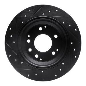 Acura RL Brake Rotor (1) - Rear Right - DFC - Drilled & Slotted - Black - `99-`01