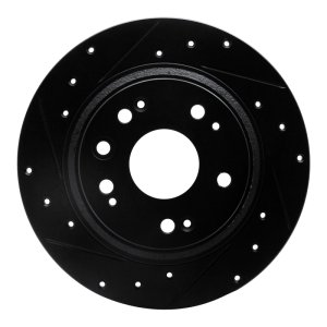 Acura RL Brake Rotor (1) - Rear Left - DFC - Drilled & Slotted - Black - `02-`04