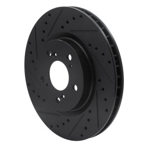 Acura RL Brake Rotor (1) - Front Left - DFC - Drilled & Slotted - Black - `05-`12