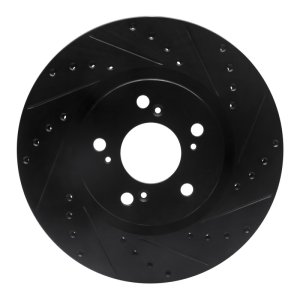 Acura RL Brake Rotor (1) - Front Right - DFC - Drilled & Slotted - Black - `05-`12