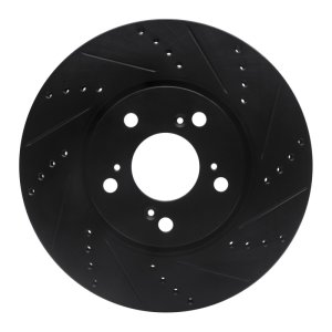 Acura RLX Brake Rotor (1) - Front Right - DFC - Drilled & Slotted - Black - `14-`20 Acura RLX Brake Rotor (1) - Front Right - DFC - Drilled & Slotted - Black - `14-`20