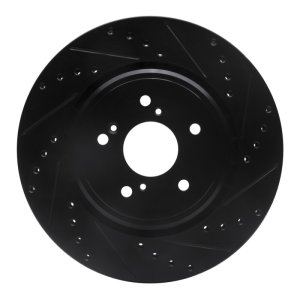 Acura TLX Brake Rotor (1) - Front Right - DFC - Drilled & Slotted - Black - `14-`20