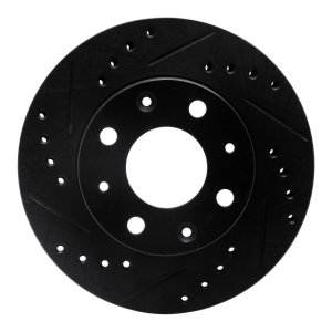 Honda CRX Brake Rotor (1) - Front Left - DFC - Drilled & Slotted - Black - `84-`06