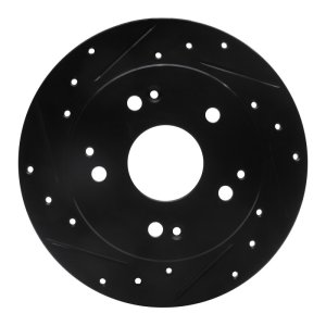 Acura RSX Brake Rotor (1) - Rear Left - DFC - Drilled & Slotted - Black - `97-`06