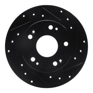Acura TSX Brake Rotor (1) - Rear Right - DFC - Drilled & Slotted - Black - `03-`08