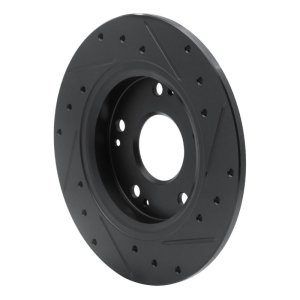 Honda CR-Z Brake Rotor (1) - Rear Left - DFC - Drilled & Slotted - Black - `11-`15