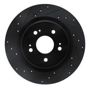 Honda Odyssey Brake Rotor (1) - Rear Left - DFC - Drilled & Slotted - Black - `18-`25 Honda Odyssey Brake Rotor (1) - Rear Left - DFC - Drilled & Slotted - Black - `18-`25