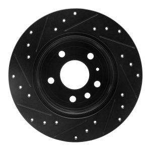 Chevrolet Astra Brake Rotor (1) - Rear Right - DFC - Drilled & Slotted - Black - `97-`08