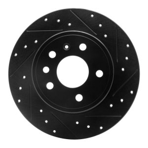 Chevrolet Astra Brake Rotor (1) - Rear Right - DFC - Drilled & Slotted - Black - `97-`08