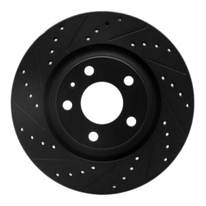 Audi S4 Brake Rotor (1) - Rear Left - DFC - Drilled & Slotted - Black - `04-`09