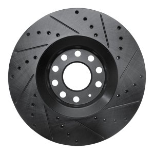 Audi A4 Quattro Brake Rotor (1) - Front Left - DFC - Drilled & Slotted - Black - `98-`09