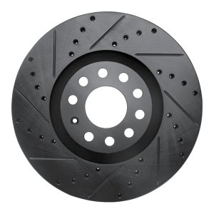 Audi A4 Quattro Brake Rotor (1) - Front Left - DFC - Drilled & Slotted - Black - `98-`09