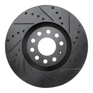 Audi A6 Quattro Brake Rotor (1) - Front Right - DFC - Drilled & Slotted - Black - `98-`09