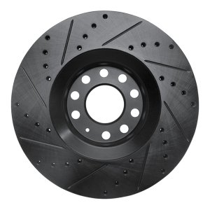 Audi A6 Quattro Brake Rotor (1) - Front Right - DFC - Drilled & Slotted - Black - `98-`09