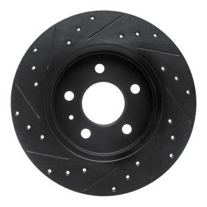 Audi A4 Quattro Brake Rotor (1) - Rear Right - DFC - Drilled & Slotted - Black - `00-`09