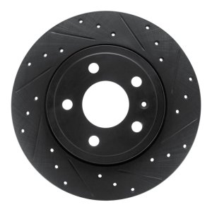 Audi A4 Quattro Brake Rotor (1) - Rear Right - DFC - Drilled & Slotted - Black - `00-`09