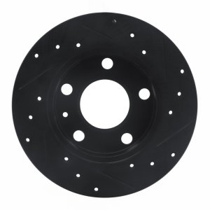 Audi A4 Brake Rotor (1) - Rear Left - DFC - Drilled & Slotted - Black - `02-`06
