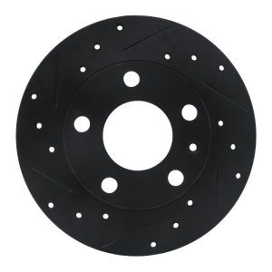 Audi A4 Brake Rotor (1) - Rear Left - DFC - Drilled & Slotted - Black - `02-`06
