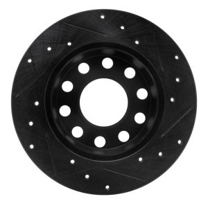 Audi A4 Brake Rotor (1) - Rear Left - DFC - Drilled & Slotted - Black - `00-`08
