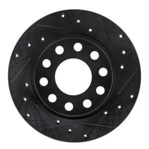 Audi A4 Brake Rotor (1) - Rear Right - DFC - Drilled & Slotted - Black - `00-`08