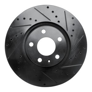 Audi A6 Quattro Brake Rotor (1) - Front Right - DFC - Drilled & Slotted - Black - `05-`11