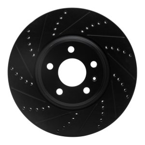 Audi Q5 Brake Rotor (1) - Front Left - DFC - Drilled & Slotted - Black - `08-`12