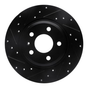 Audi A6 Quattro Brake Rotor (1) - Rear Left - DFC - Drilled & Slotted - Black - `08-`25