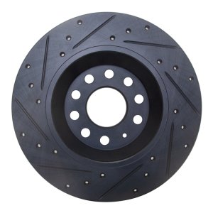 Audi TT Quattro Brake Rotor (1) - Rear Right - DFC - Drilled & Slotted - Black - `16-`25