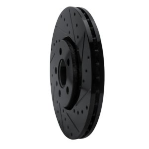 Audi A1 Brake Rotor (1) - Front Right - DFC - Drilled & Slotted - Black - `98-`18