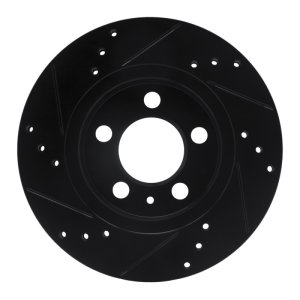 Audi TT Quattro Brake Rotor (1) - Rear Right - DFC - Drilled & Slotted - Black - `00-`06