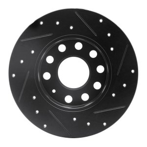 Audi A3 Brake Rotor (1) - Rear Left - DFC - Drilled & Slotted - Black - `05-`13